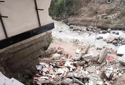 خسارت ۲ میلیارد تومانی رانش دیواره رودخانه مرغك شاندرمن