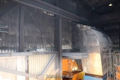 مهار حریق در نیروگاه برق لوشان